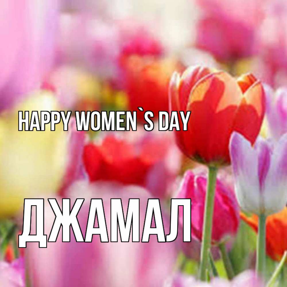 Greetings card с именем, Джамал happy women`s day на международный женский день 2 Greetings with text for free download 